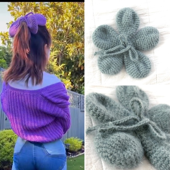 Custom made crochet flower scrunchie - Picture 1 of 3